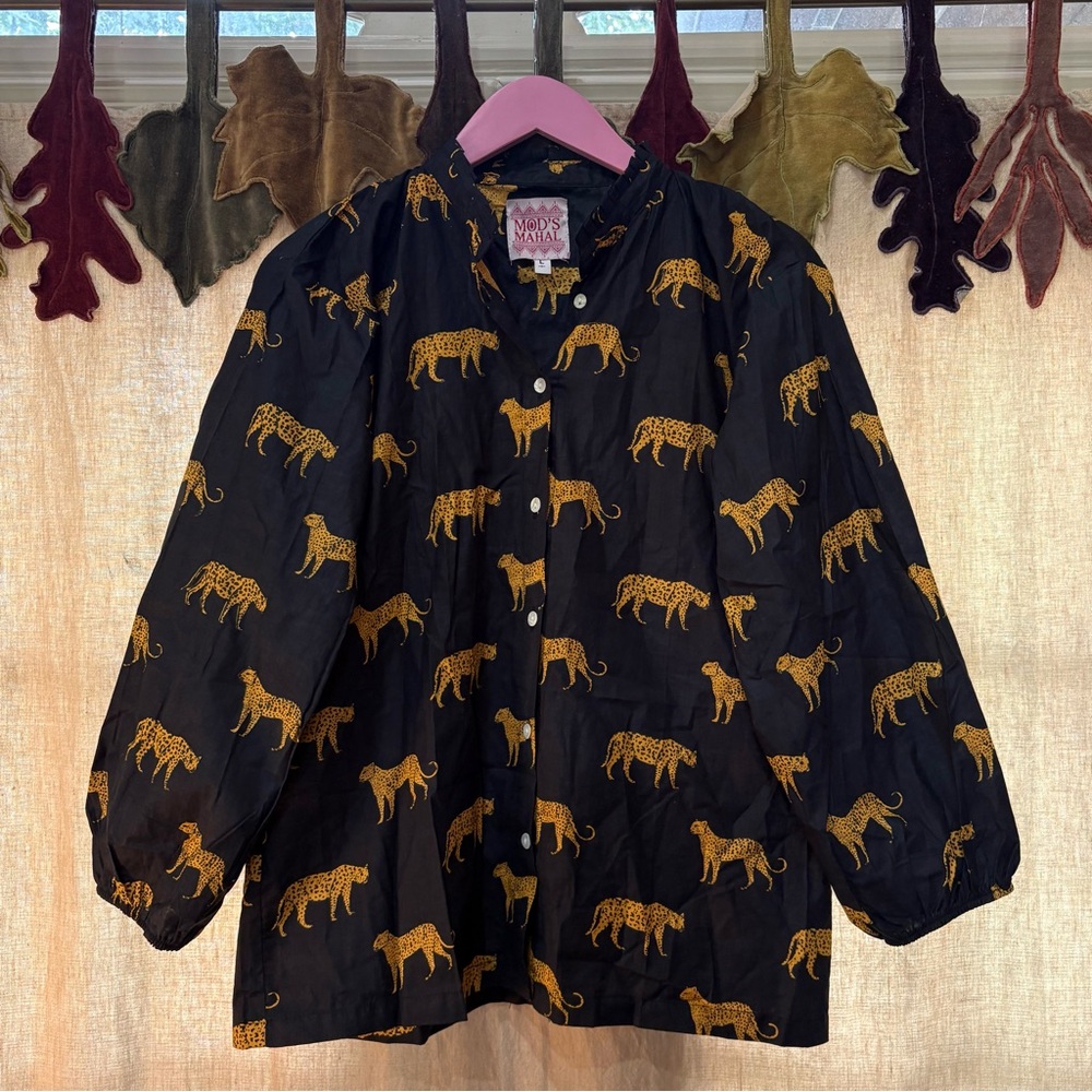 Mod’s Mahal Allover Cheetah Print Blouse